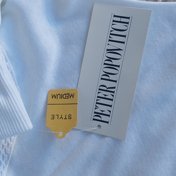 Peter Popovitch Vintge Top White with Boat Applica and Mesh Feature Size Med NWT - Picture 6 of 8